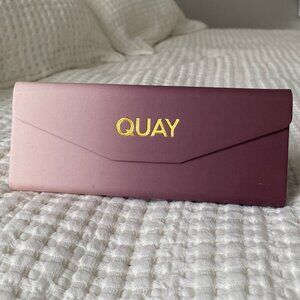 Quay Australia Embossed Trifold Glasses Case - Light Pink/Brown